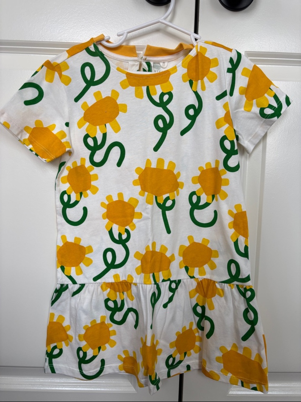 Stella McCartney White Dress with Yellow Floral Print